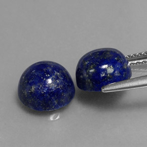 Gemas de lapislázuli azul natural de  ct, corte redondo, opaco