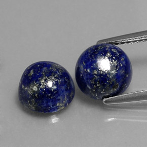 Gemas de lapislázuli azul natural de  ct, corte redondo, opaco