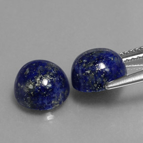 Gemas de lapislázuli azul natural de  ct, corte redondo, opaco