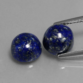 Gemas de lapislázuli azul natural de  ct, corte redondo, opaco
