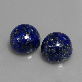 Gemas de lapislázuli azul natural de  ct, corte redondo, opaco