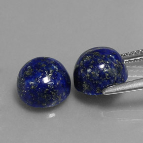 Gemas de lapislázuli azul natural de  ct, corte redondo, opaco