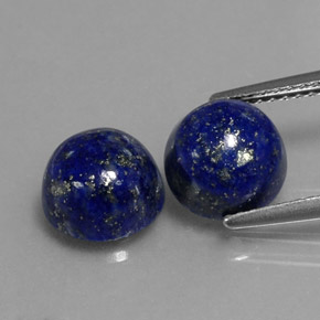 Gemas de lapislázuli azul natural de  ct, corte redondo, opaco
