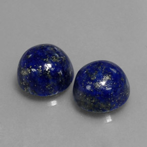 Gemas de lapislázuli azul natural de  ct, corte redondo, opaco