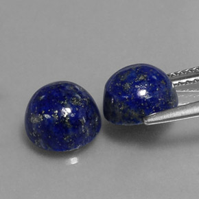 Gemas de lapislázuli azul natural de  ct, corte redondo, opaco