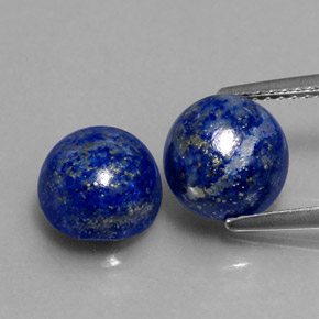 Gemas de lapislázuli azul natural de  ct, corte redondo, opaco
