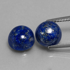 Gemas de lapislázuli azul natural de  ct, corte redondo, opaco