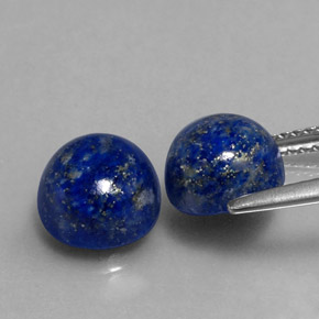 Gemas de lapislázuli azul natural de  ct, corte redondo, opaco