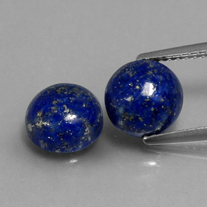 Gemas de lapislázuli azul natural de  ct, corte redondo, opaco