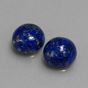 Gemas de lapislázuli azul natural de  ct, corte redondo, opaco