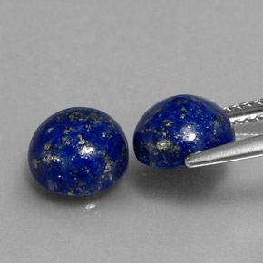 Gemas de lapislázuli azul natural de  ct, corte redondo, opaco