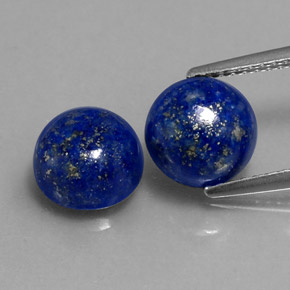 Gemas de lapislázuli azul natural de  ct, corte redondo, opaco