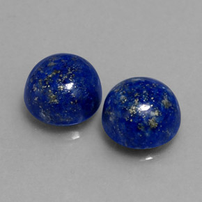 Gemas de lapislázuli azul natural de  ct, corte redondo, opaco