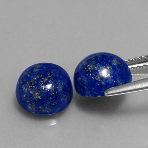 Gemas de lapislázuli azul natural de  ct, corte redondo, opaco