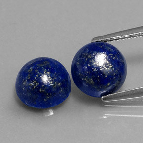 Gemas de lapislázuli azul natural de  ct, corte redondo, opaco