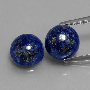 Gemas de lapislázuli azul natural de  ct, corte redondo, opaco