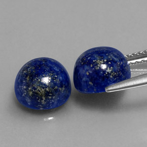 Gemas de lapislázuli azul natural de  ct, corte redondo, opaco