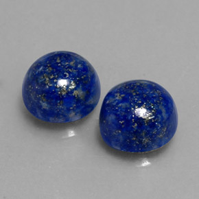 Gemas de lapislázuli azul natural de  ct, corte redondo, opaco