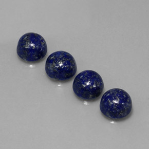 Gemas de lapislázuli azul natural de  ct, corte redondo, opaco