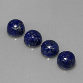 Gemas de lapislázuli azul natural de  ct, corte redondo, opaco