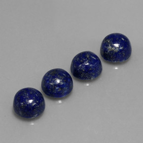 Gemas de lapislázuli azul natural de  ct, corte redondo, opaco