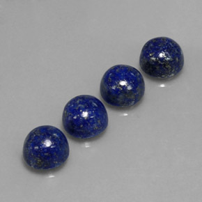 Gemas de lapislázuli azul natural de  ct, corte redondo, opaco