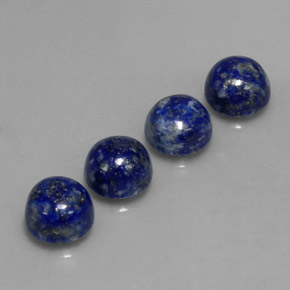 Gemas de lapislázuli azul natural de  ct, corte redondo, opaco
