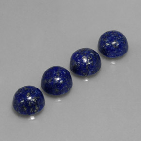 Gemas de lapislázuli azul natural de  ct, corte redondo, opaco