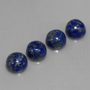 Gemas de lapislázuli azul natural de  ct, corte redondo, opaco