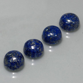 Gemas de lapislázuli azul natural de  ct, corte redondo, opaco