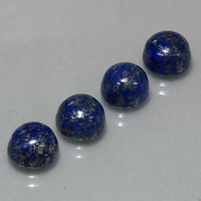 Gemas de lapislázuli azul natural de  ct, corte redondo, opaco