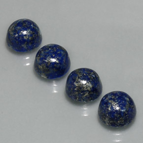 Gemas de lapislázuli azul natural de  ct, corte redondo, opaco
