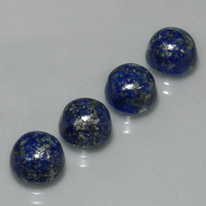 Gemas de lapislázuli azul natural de  ct, corte redondo, opaco