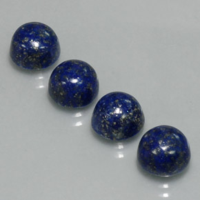 Gemas de lapislázuli azul natural de  ct, corte redondo, opaco