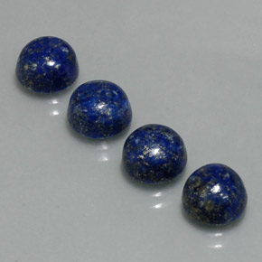 Gemas de lapislázuli azul natural de  ct, corte redondo, opaco