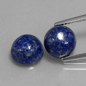 Gemas de lapislázuli azul natural de  ct, corte redondo, opaco