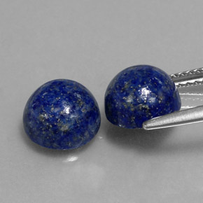 Gemas de lapislázuli azul natural de  ct, corte redondo, opaco
