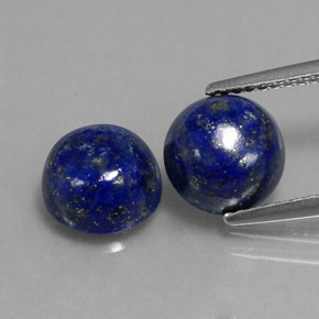 Gemas de lapislázuli azul natural de  ct, corte redondo, opaco