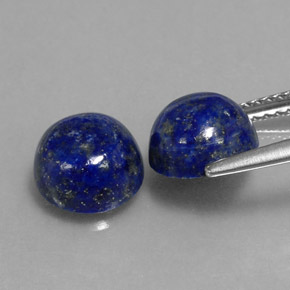 Gemas de lapislázuli azul natural de  ct, corte redondo, opaco