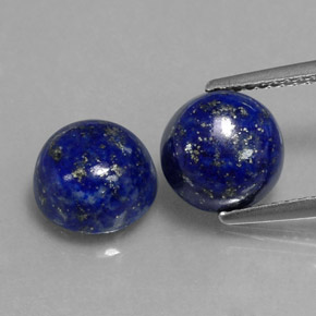Gemas de lapislázuli azul natural de  ct, corte redondo, opaco