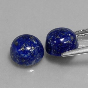 Gemas de lapislázuli azul natural de  ct, corte redondo, opaco