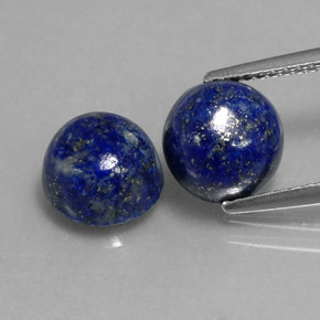Gemas de lapislázuli azul natural de  ct, corte redondo, opaco