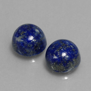 Gemas de lapislázuli azul natural de  ct, corte redondo, opaco