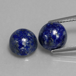 Gemas de lapislázuli azul natural de  ct, corte redondo, opaco
