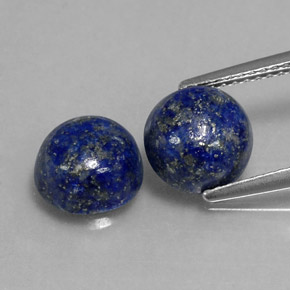 Gemas de lapislázuli azul natural de  ct, corte redondo, opaco