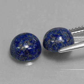 Gemas de lapislázuli azul natural de  ct, corte redondo, opaco