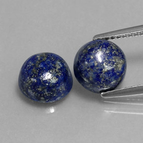 Gemas de lapislázuli azul natural de  ct, corte redondo, opaco
