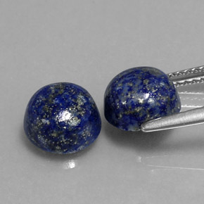 Gemas de lapislázuli azul natural de  ct, corte redondo, opaco