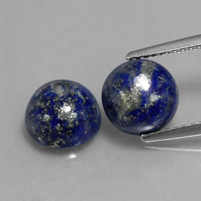 Gemas de lapislázuli azul natural de  ct, corte redondo, opaco