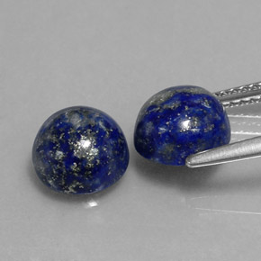 Gemas de lapislázuli azul natural de  ct, corte redondo, opaco